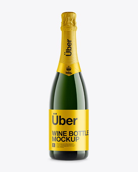 Champagne Bottle Mockup in Bottle Mockups on Yellow Images Object Mockups