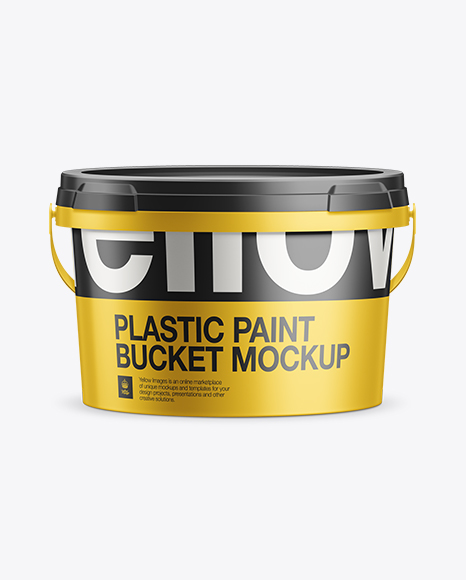 Download 10L Paint Bucket Mockup in Bucket & Pail Mockups on Yellow ...