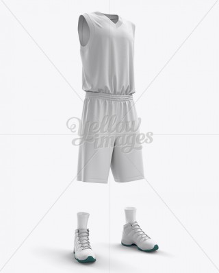 Download Basketball Kit w/ V-Neck Tank Top Mockup / Front View in ...