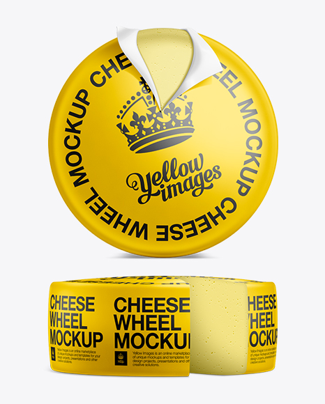 Download Cheese Wheel with Wedge Cut Mockup in Packaging Mockups on ...
