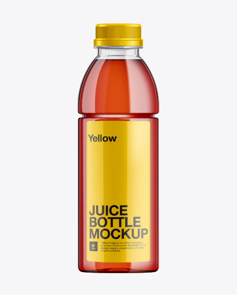 500ml PET Juice Bottle Mockup in Bottle Mockups on Yellow Images Object