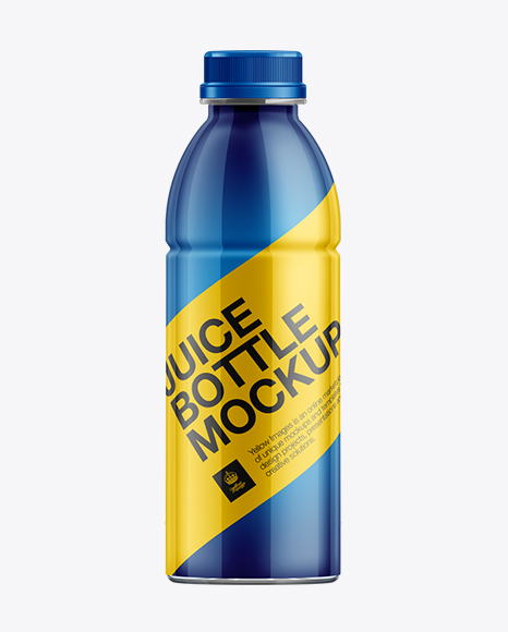 500ml PET Juice Bottle w/ Shrink Sleeve Label Mockup in Bottle Mockups