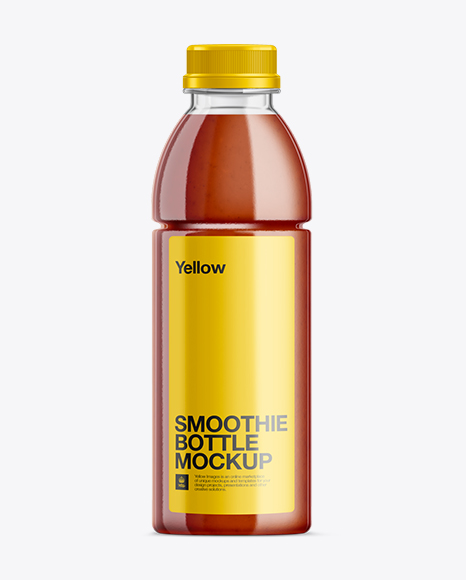 Plastic Smoothie Bottle Mockup in Bottle Mockups on Yellow ...