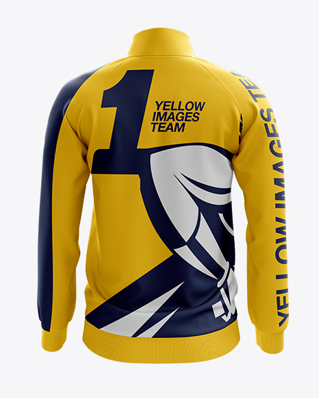 Download Men's Training Jacket Mockup / Back View in Apparel Mockups on Yellow Images Object Mockups