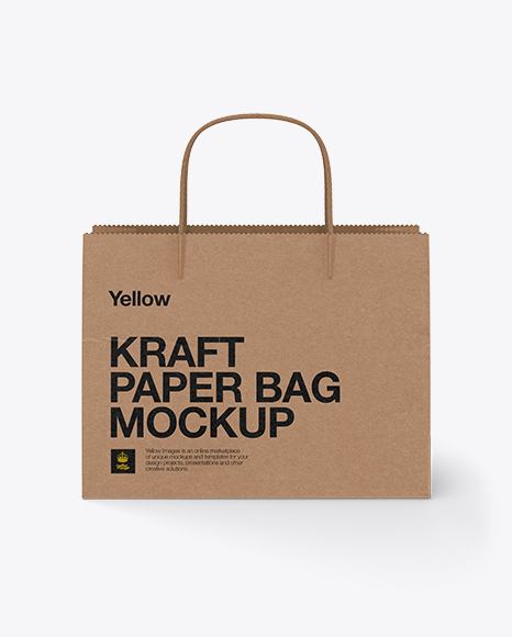 Download Paper Shopping Bag W/ Twisted Paper Handles Mockup in Bag & Sack Mockups on Yellow Images Object ...