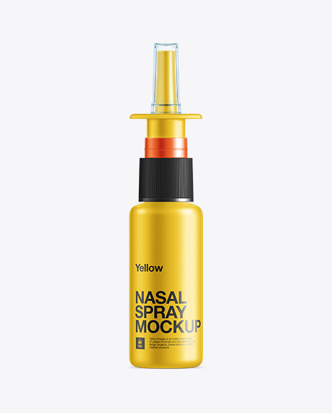 Nasal Spray Bottle Mock-up in Bottle Mockups on Yellow Images Object Mockups
