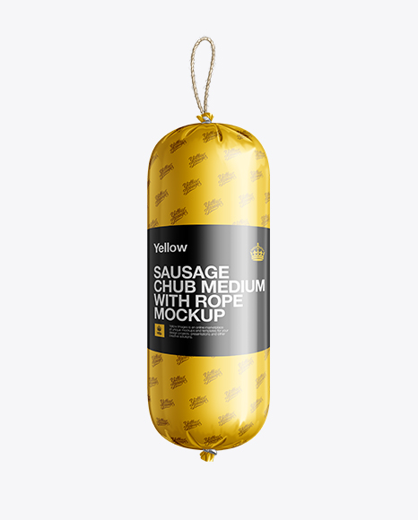 Download Sausage Chub W/ Rope Mockup in Packaging Mockups on Yellow ...