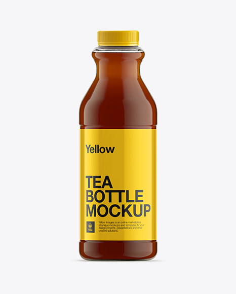 Cold Tea Bottle Mockup in Bottle Mockups on Yellow Images Object Mockups