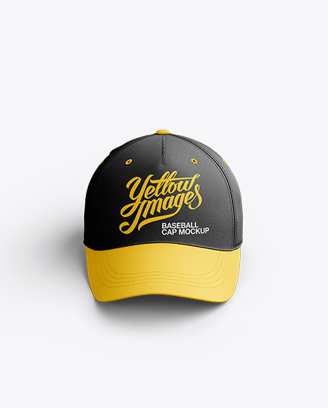 Download Baseball Cap Mockup / Front View in Apparel Mockups on Yellow Images Object Mockups