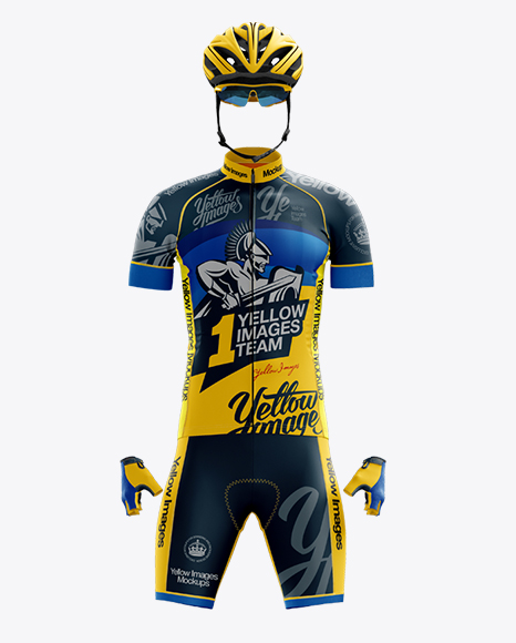 Download Full Men's Cycling Kit Mockup - Front View in Apparel ...