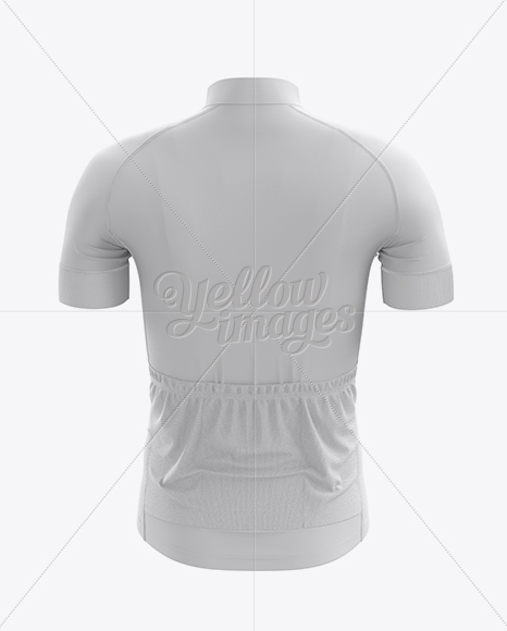 Men's Cycling Jersey Mockup - Back View in Apparel Mockups on Yellow