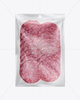 Vacuum Tray W/ Sliced Classic Salami Mock-up in Tray & Platter Mockups