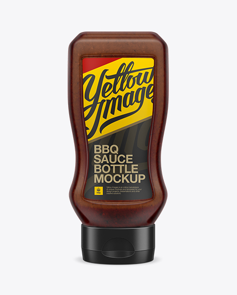 Download Plastic Tottle W/ Barbecue Sauce Mockup in Bottle Mockups on Yellow Images Object Mockups
