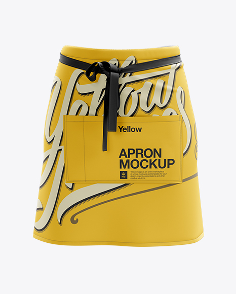 Half Apron Mockup in Apparel Mockups on Yellow Images Object Mockups