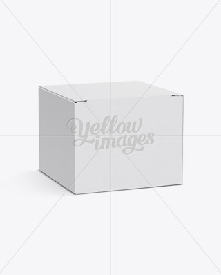 Corrugated Box Mockup - Front View in Box Mockups on Yellow Images