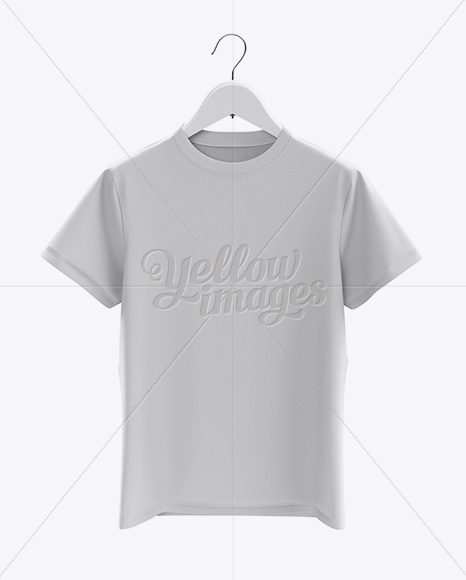 Hanging T-Shirt Mockup in Apparel Mockups on Yellow Images Object Mockups