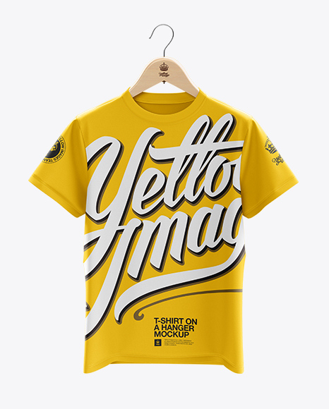 Download Hanging T-Shirt Mockup in Apparel Mockups on Yellow Images ...