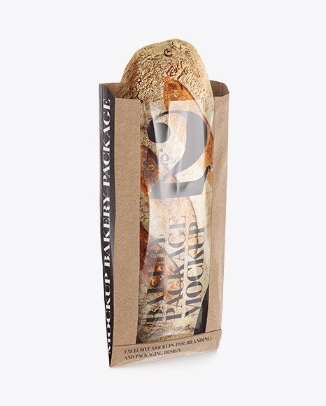 Download Kraft Paper Bread Bag w/ Window Mock-Up in Bag & Sack ...