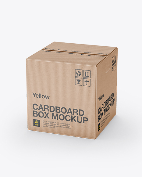 Download Corrugated Fiberboard Box Mockup - 70° Angle Front View (High-Angle Shot) in Box Mockups on ...