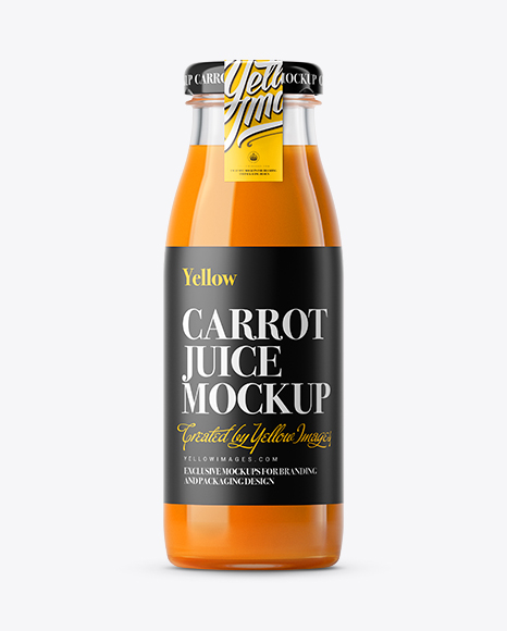 Download Carrot Juice Glass Bottle with a Tag Mockup in Bottle ...