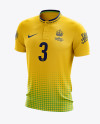Soccer T-Shirt Mockup - Halfside View in Apparel Mockups on Yellow