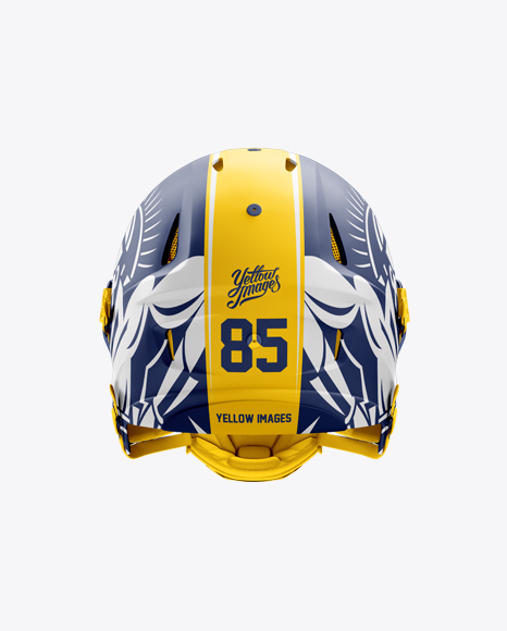 Download Matte American Football Helmet Mockup - Back View in ...