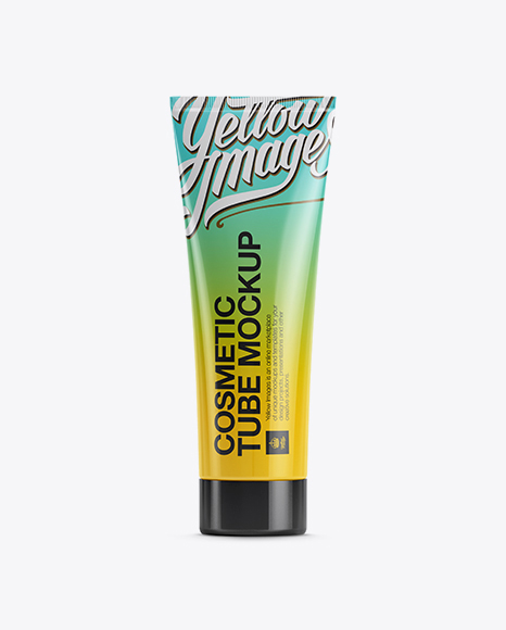 Download Plastic Cosmetic Tube Mockup in Tube Mockups on Yellow Images Object Mockups