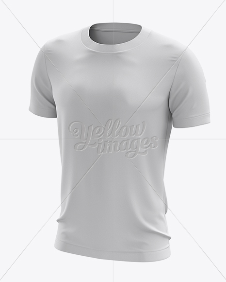 Crew Neck Soccer T-Shirt Mockup - Halfside View in Apparel Mockups on
