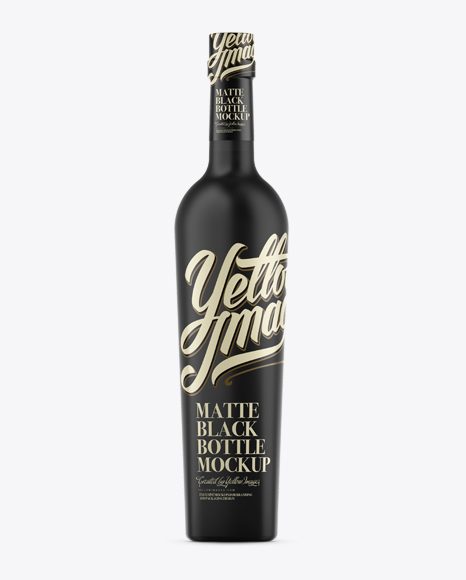 Download Matte Black Liquor Bottle Mockup - Front View in Bottle ...
