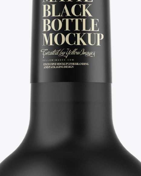Download Matte Black Liquor Bottle Mockup - Front View in Bottle ...