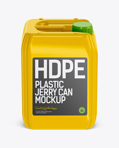 Download 10L Plastic Jerry Can Mockup - Front View in Jerrycan Mockups on Yellow Images Object Mockups