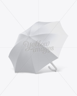Open Umbrella Mockup - Front 3/4 View in Apparel Mockups on Yellow