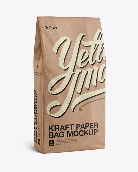 Download Kraft Paper Bag Mockup - Halfside View in Bag & Sack ...