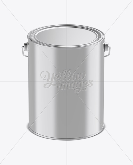 Download 5L Metallic Paint Bucket Mockup - Front View (High-Angle ...