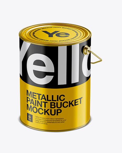 Download 5L Metallic Paint Bucket Mockup - Halfside View (High ...