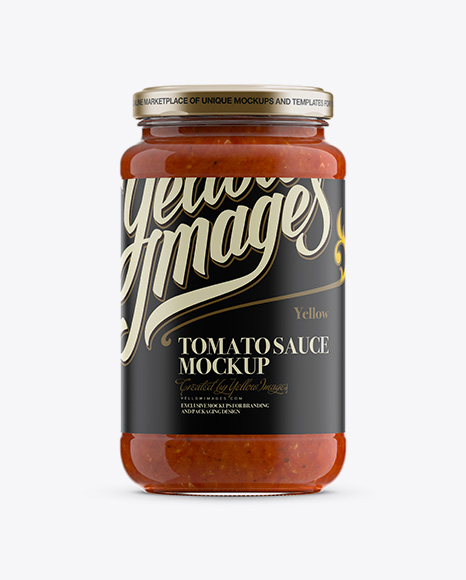 Download Tomato Sauce Jar Mockup in Jar Mockups on Yellow Images Object Mockups