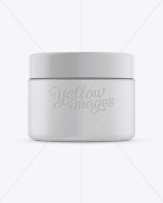 Download 250ml Plastic Cosmetic Jar w/ Silver Matte Cap Mockup (High-Angle Shot) in Jar Mockups on Yellow ...