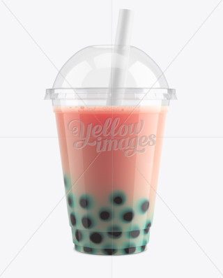 Download Empty Bubble Tea Cup Mockup - High-Angle View in Cup ...