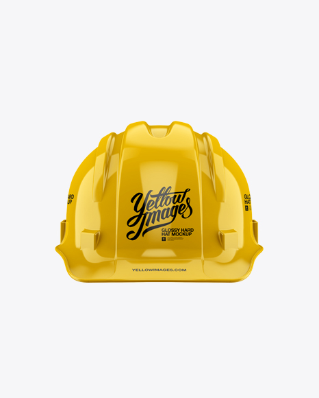Download Glossy Hard Hat Mockup - Front View in Apparel Mockups on Yellow Images Object Mockups