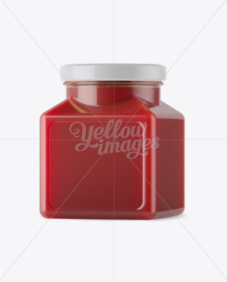 350g Glass Jar with Sauce Mock-up | Mockups for Packaging Design and
