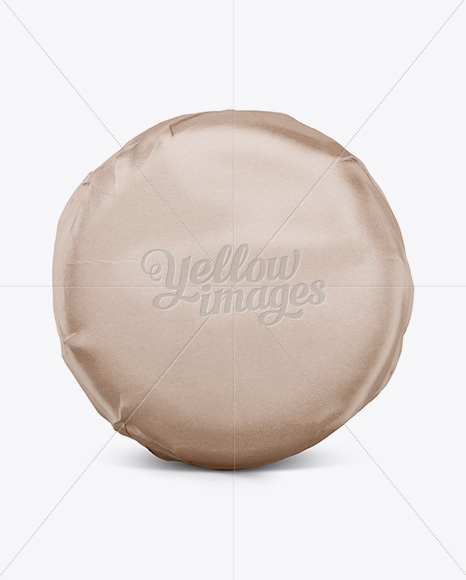 Cheese Wheel Wrapped In Kraft Paper Mockup in Packaging Mockups on Yellow Images Object Mockups