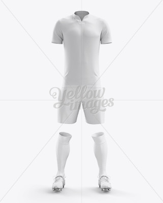 Download Football Kit with V-Neck T-Shirt Mockup / Front View in ...