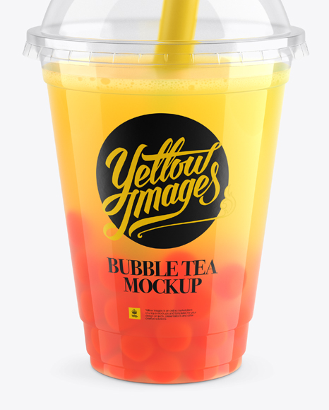 Download Orange Bubble Tea Cup Mockup - High-Angle View in Cup ...