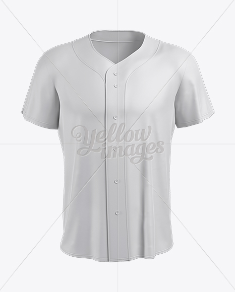 Men's Baseball Jersey Mockup - Front View in Apparel Mockups on Yellow
