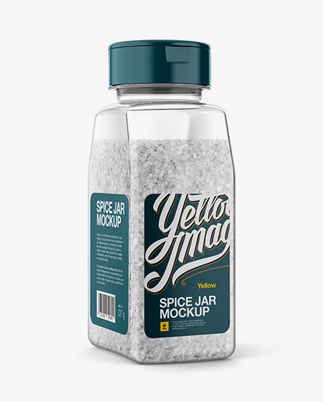 Download Spice Jar w/ Salt Mockup - Halfside View in Jar Mockups on ...