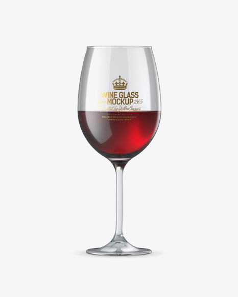 Red Wine Glass Mockup in Object Mockups on Yellow Images Object Mockups
