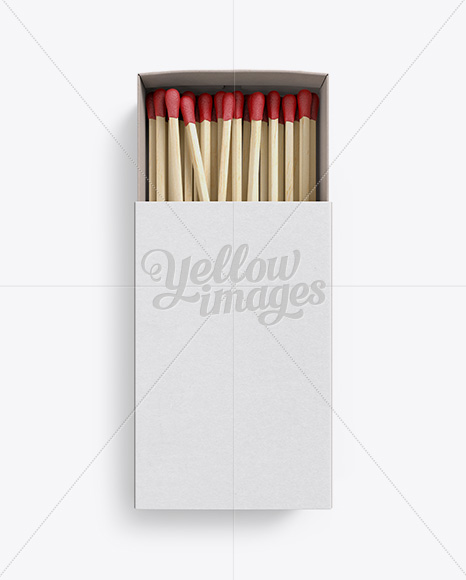 Download Wide Open Carton Match Box Mockup - Top View in Packaging ...