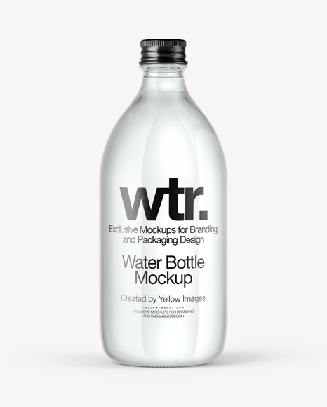 Download Clear Glass Water Bottle Mockup in Bottle Mockups on Yellow Images Object Mockups