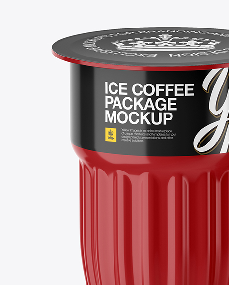 Download Glossy Ice Coffee 3 K-Cups Package Mockup - Front View ...