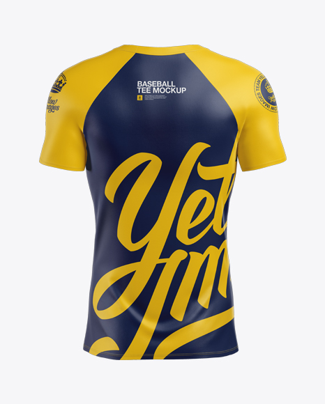 Download Men's Baseball T-Shirt Mockup - Back View in Apparel ...
